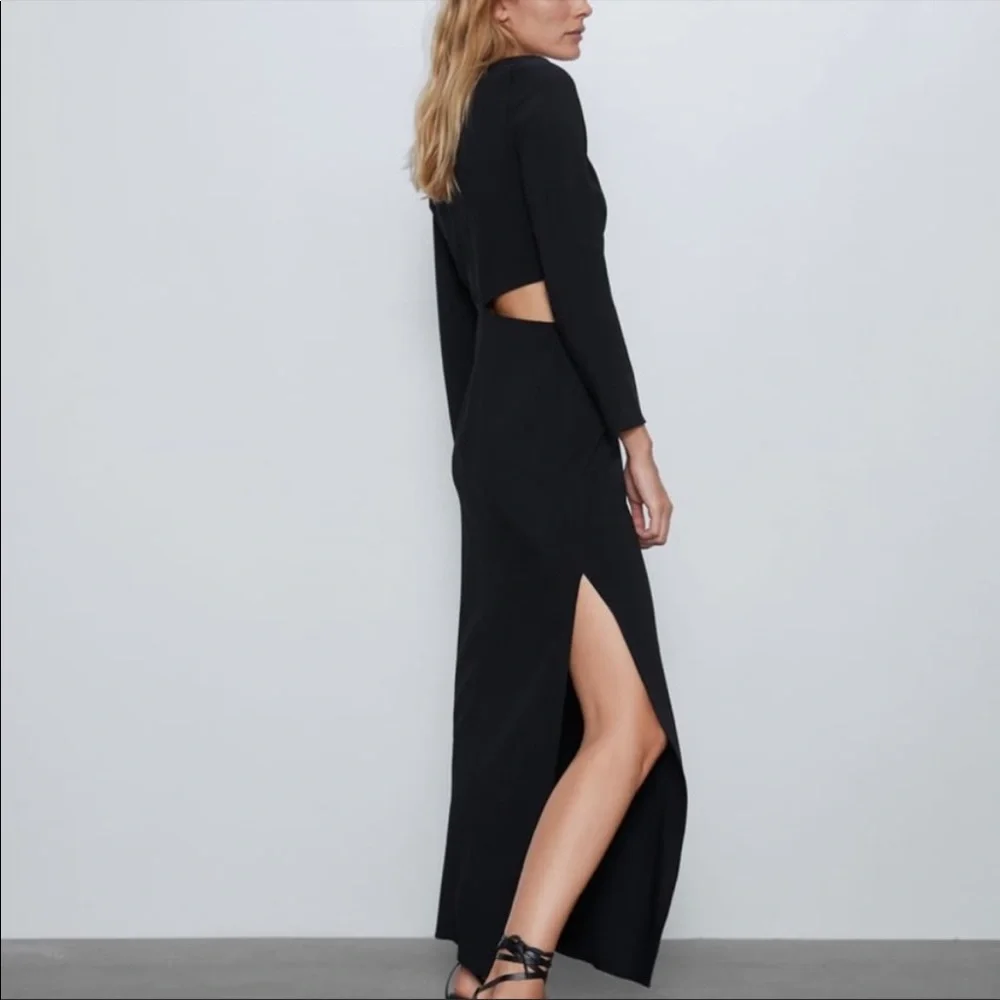 Zara black cut out maxi dress - Picture 3 of 13